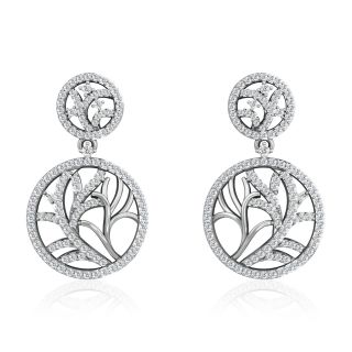 Camilla Round Diamond Dangler Earrings